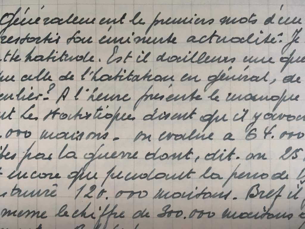 Handwritten extract from my grandfather's thesis.
