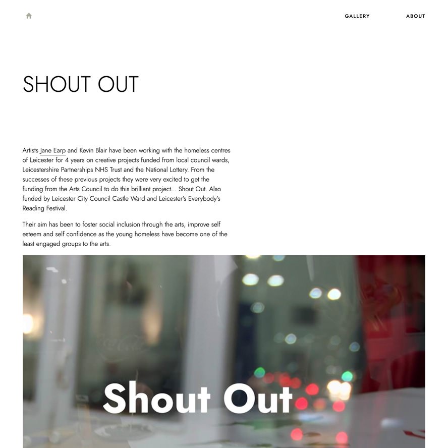 Thumbnail image of the Shout Out website.